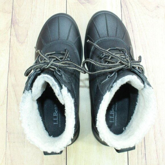 LL Bean Storm Chaser 5 Black Leather Waterproof Insulated Duck Boots Size 8.5 M - Picture 7 of 10